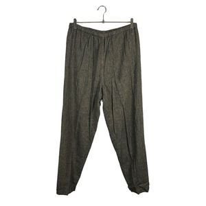 Chicos Design Size 2 US Size 12 Pull On Pants Straight Linen Blend Brown Vintage